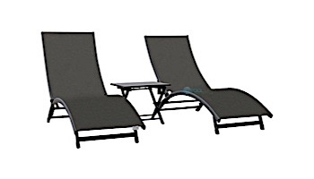 Vivere Coral Springs 3-Pieces Lounger Set with Table | Grey | CORL3-GB