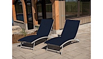 Vivere Clearwater 6-Position 2-Piece Lounger Set | Navy Steel | CWTL2-NS