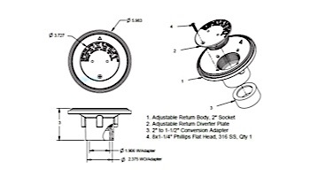AquaStar Floor Return Diverter Plate | Blue | DIV0104