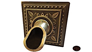 Water Scuppers and Bowls Santorini Water Scupper and Square Backplate | Antique Bronze | WSBSWS713