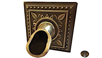Water Scuppers and Bowls Santorini Water Scupper and Square Backplate | Antique Brass | WSBSWS713