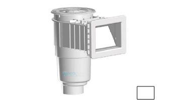 AquaStar Flow Star Skimmer with 5" Deep Throat, Float Assembly, Basket, Lid and Adjustable Collar for Fiberglass with 4" Socket Sump | White | SKRFL12101D