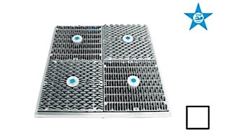 AquaStar Four 12" Square Wave Suction Outlet Covers and Screws for 24" Frame Retrofits (VGB Series) | White | WAV24NF101
