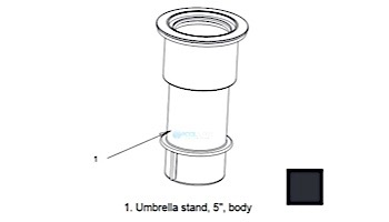 AquaStar 5" Umbrella Stand Only | Black | SMUSS102