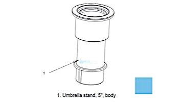 AquaStar 5" Umbrella Stand Only | Blue | SMUSS104