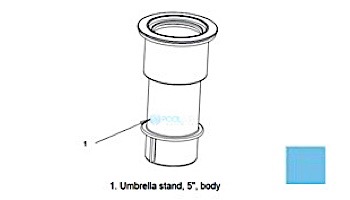 AquaStar 5" Umbrella Stand Only | White | SMUSS101