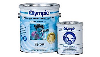 Olympic Zeron Epoxy Pool Paint Kit | Paint + Catalyst 1-Gallon | Spanish Blue | 7277 G