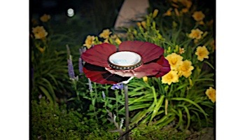 Desert Steel Poppy Solar Garden Light | Red | 409-310