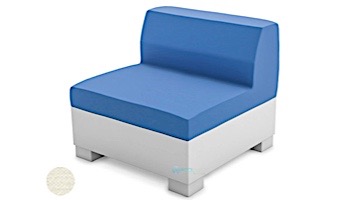 Ledge Lounger Affinity Collection Sectional | Middle Piece White Base | Oyster Standard Fabric Cushion | LL-AF-S-M-SET-W-STD-4642