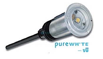 J&J Electronics PureWhite VU Nicheless LED Pool and Spa Light Fixture | 8W 12V 50' Cord | LPL-R1W-12-50