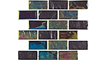 National Pool Tile Equinox 1x2 Glass Tile | Multicolor | EQX-AURORA1X2