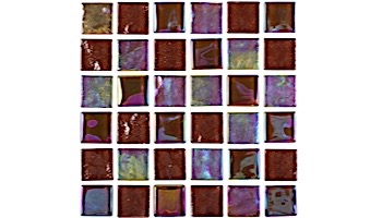 National Pool Tile Equinox 1x1 Glass Tile | Amber Rust | EQX-AUTUMN
