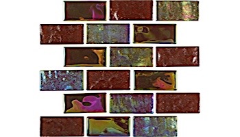 National Pool Tile Equinox 1x2 Glass Tile | Amber Rust | EQX-AUTUMN1X2