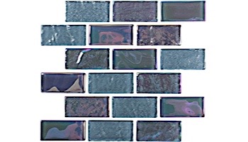 National Pool Tile Equinox 1x2 Glass Tile | Icy Teal | EQX-WINTER1X2