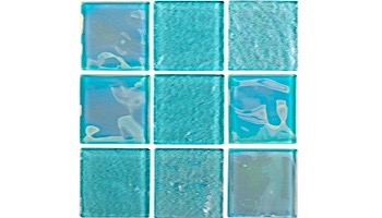 National Pool Tile Equinox 2x2 Glass Tile | Icy Teal | EQX-WINTER2X2