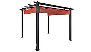 Coolaroo Aurora Aluminum Pergola Gazebo with Retractable Canopy Shades | 10x10 Foot Terracotta | 454609