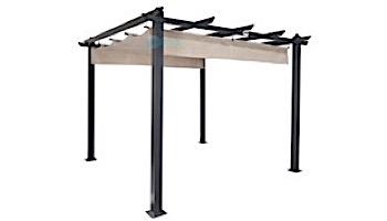 Coolaroo Aurora Aluminum Pergola Gazebo with Retractable Canopy Shades | 10x10 Foot Terracotta | 454609