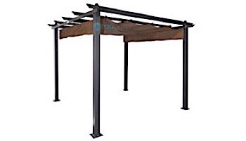 Coolaroo Aurora Aluminum Pergola Gazebo with Retractable Canopy Shades | 10x10 Foot Terracotta | 454609