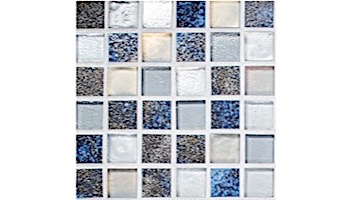 National Pool Tile Pacific Palisades Series 1x1 Glass Tile | Blue Grey | PFS-SEASHORE