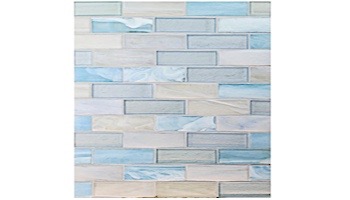 National Pool Tile Santorini Series 1x4 Glass Tile | Argent Blue | SAN-BLUE1X4