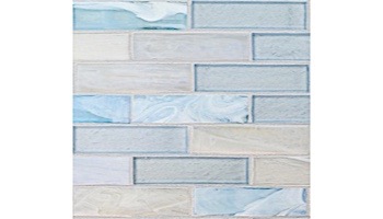 National Pool Tile Santorini Series 1x4 Glass Tile | Argent Blue | SAN-BLUE1X4