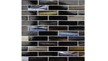 National Pool Tile Santorini Series 1x4 Glass Tile | Umbria Black | SAN-BLACK1X4