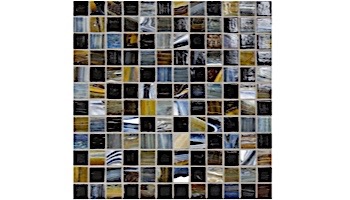 National Pool Tile Santorini Series 1x1 Glass Tile | Umbria Black | SAN-BLACK