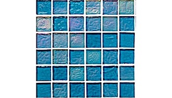 National Pool Tile Sea Ice Series 1x1 Glass Tile| Lagoon | ICE-LAGOON