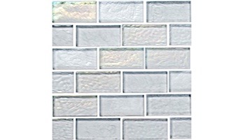 National Pool Tile Sea Ice Series 1x2 Glass Tile | Silver | ICE-SILVER1X2