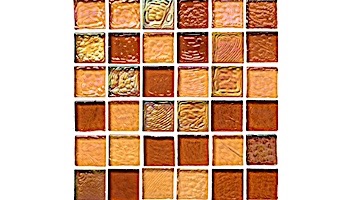 National Pool Tile Sea Ice Series 1x1 Glass Tile | Amber | ICE-AMBER