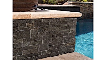 National Pool Tile Natural LedgerStone 6x24 | Black Quartz | 130115