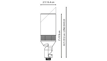 FX Luminaire VS LED Up Light | 3LED | Long Shroud | Nickel Plate | VS3LEDLSNP