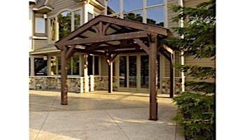 Outdoor GreatRoom Lodge II Pergola Kit | 14' X 14' Mocha Wood | LODGE II