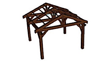 Outdoor GreatRoom Lodge II Pergola Kit | 14_#39; X 14_#39; Mocha Wood | LODGE II