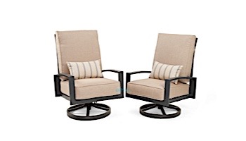 Outdoor GreatRoom Lyndale Highback Swivel Rocking Chairs | Cast Ash Sunbrella Cushions | LSR-CA