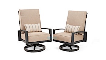Outdoor GreatRoom Lyndale Highback Swivel Rocking Chairs | Cast Ash Sunbrella Cushions | LSR-CA
