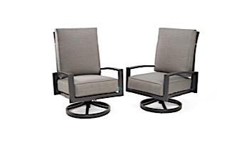 Outdoor GreatRoom Lyndale Highback Swivel Rocking Chairs | Cast Slate Sunbrella Cushions | LSR-CS
