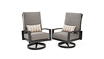 Outdoor GreatRoom Lyndale Highback Swivel Rocking Chairs | Cast Slate Sunbrella Cushions | LSR-CS