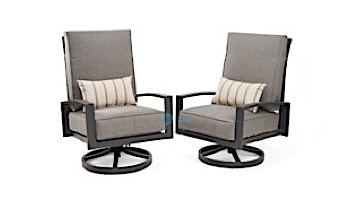 Outdoor GreatRoom Lyndale Highback Swivel Rocking Chairs | Cast Slate Sunbrella Cushions | LSR-CS