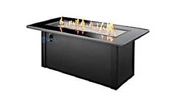 Outdoor GreatRoom Monte Carlo Linear Gas Fire Pit Table | MCR-1242-BLK-K