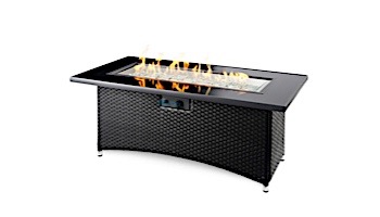 Outdoor GreatRoom Black Montego Linear Gas Fire Pit Table | MG-1242-BLK-K