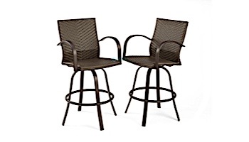 Outdoor GreatRoom Naples Leather Wicker Barstools | NAPLES-4030-L