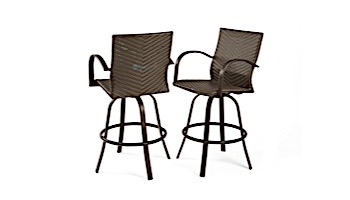 Outdoor GreatRoom Naples Leather Wicker Barstools | NAPLES-4030-L