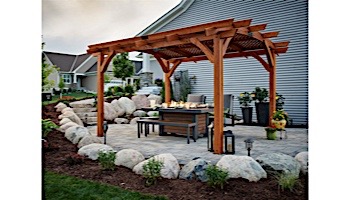 Outdoor GreatRoom Pergola Kit | 12' X 16' Redwood Sonoma Wood | SONOMA1216-R