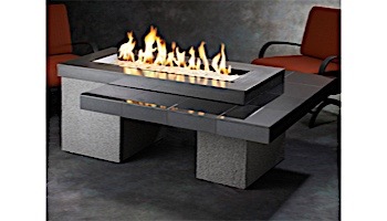 Outdoor GreatRoom Black Uptown Linear Gas Fire Pit Table | UPT-1242