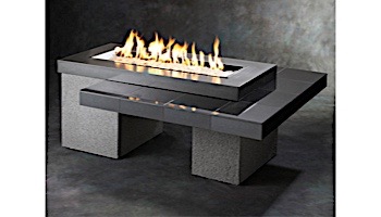 Outdoor GreatRoom Black Uptown Linear Gas Fire Pit Table | UPT-1242