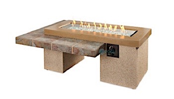 Outdoor GreatRoom Brown Uptown Linear Gas Fire Pit Table | UPT-1242-BRN