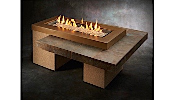 Outdoor GreatRoom Brown Uptown Linear Gas Fire Pit Table | UPT-1242-BRN
