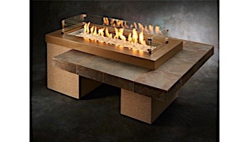 Outdoor GreatRoom Brown Uptown Linear Gas Fire Pit Table | UPT-1242-BRN