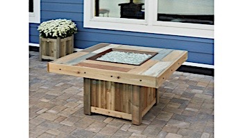 Outdoor GreatRoom Vintage Square Gas Fire Pit Table | VNG-2424BRN